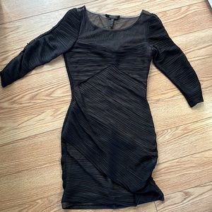 BCBG Maxazria Dress Black Overlay Sheer